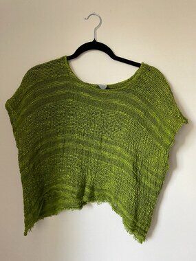 Etera, Colombian slow fashion, Linen Crop Top, Rustic, OS, Green